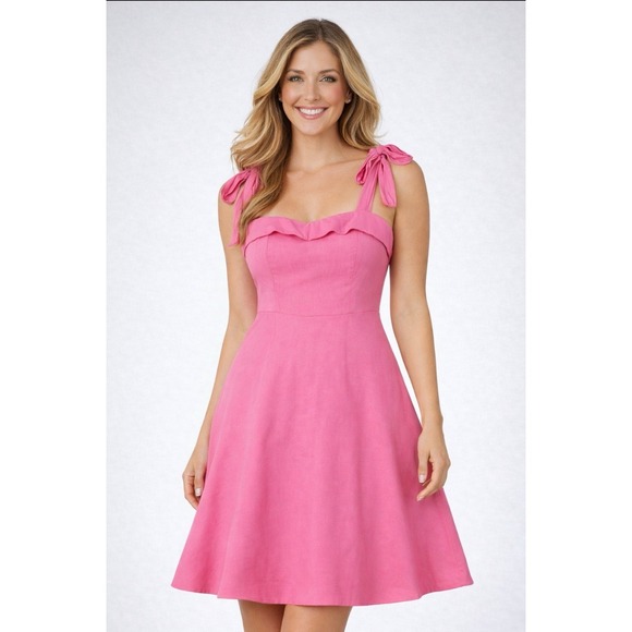 Mi Ami Dresses & Skirts - Mi Ami for Francesca's Pink Tie Strap Mini A Line Women's Dress  Size S